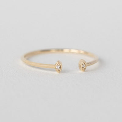 14k yellow gold ring tiny diamond Celine Daoust