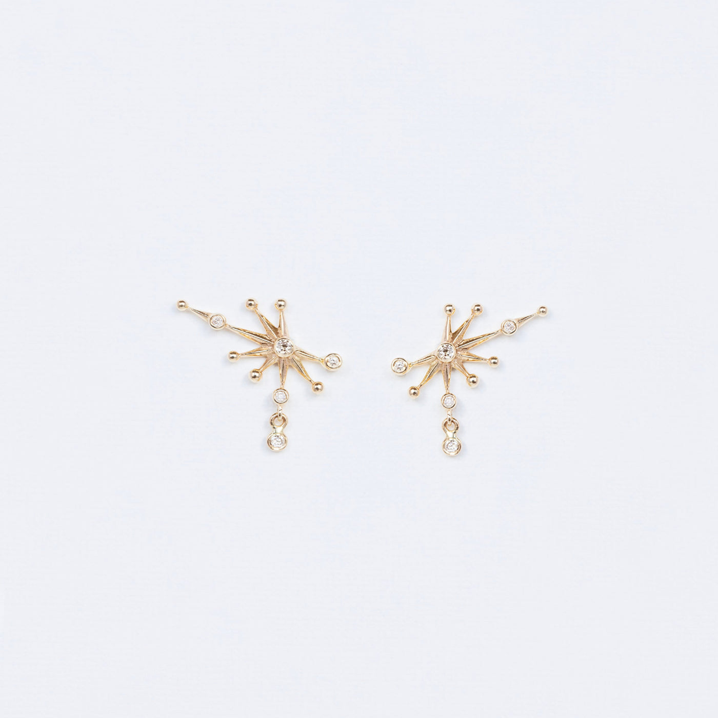 celine daoust constellation 14k yellow gold diamond earrings
