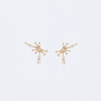 celine daoust constellation 14k yellow gold diamond earrings
