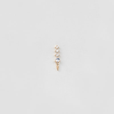 celine daoust 14k yellow gold diamond moonstone single stud earring