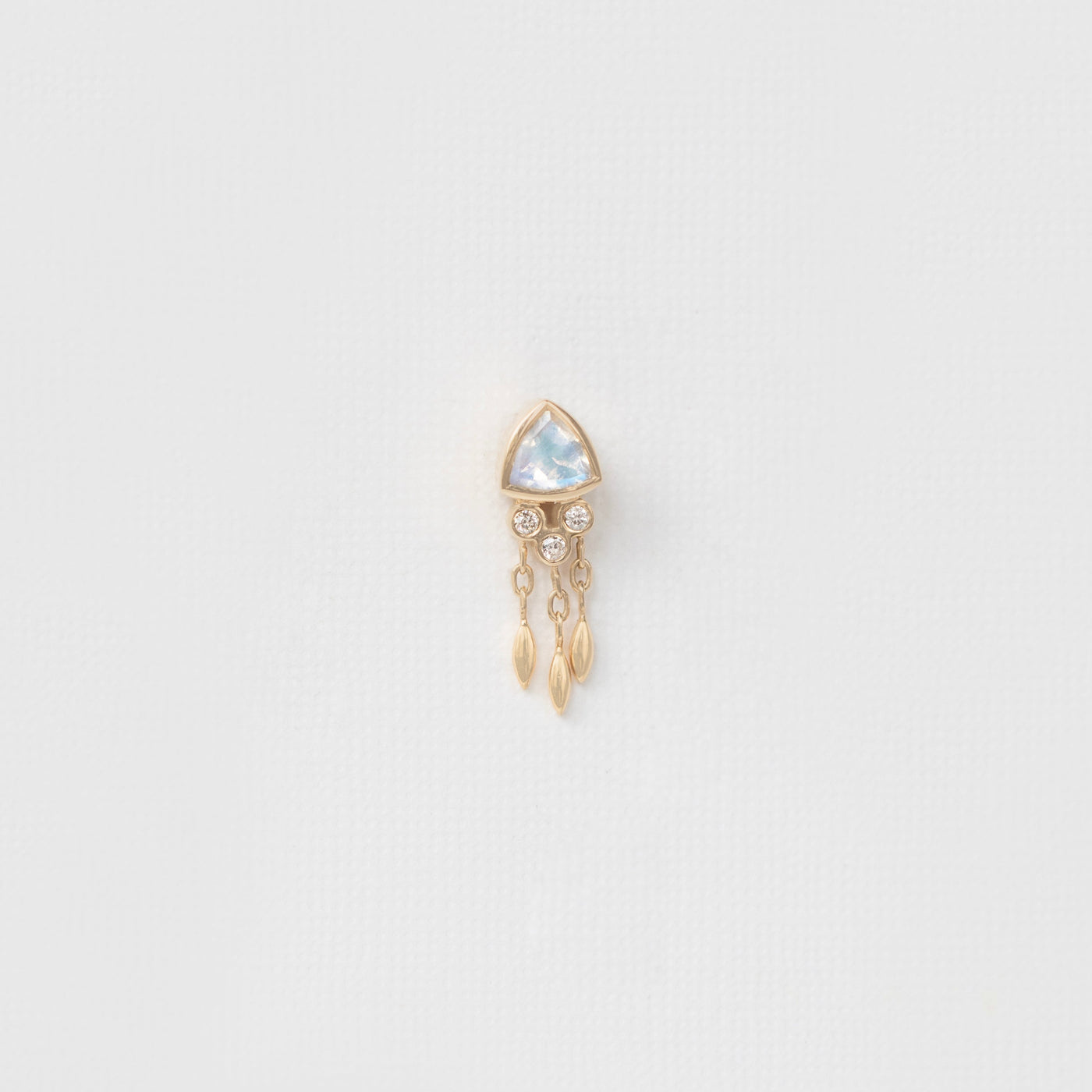 celine daoust moonstone diamond 14k yellow gold stud earring