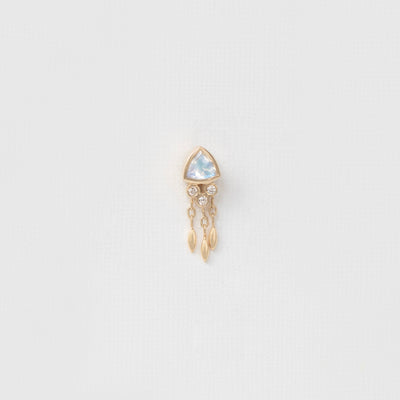 celine daoust moonstone diamond 14k yellow gold stud earring