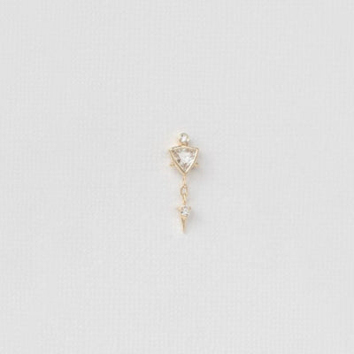 celine daoust 14k yellow gold trillion diamond dangle stud earring