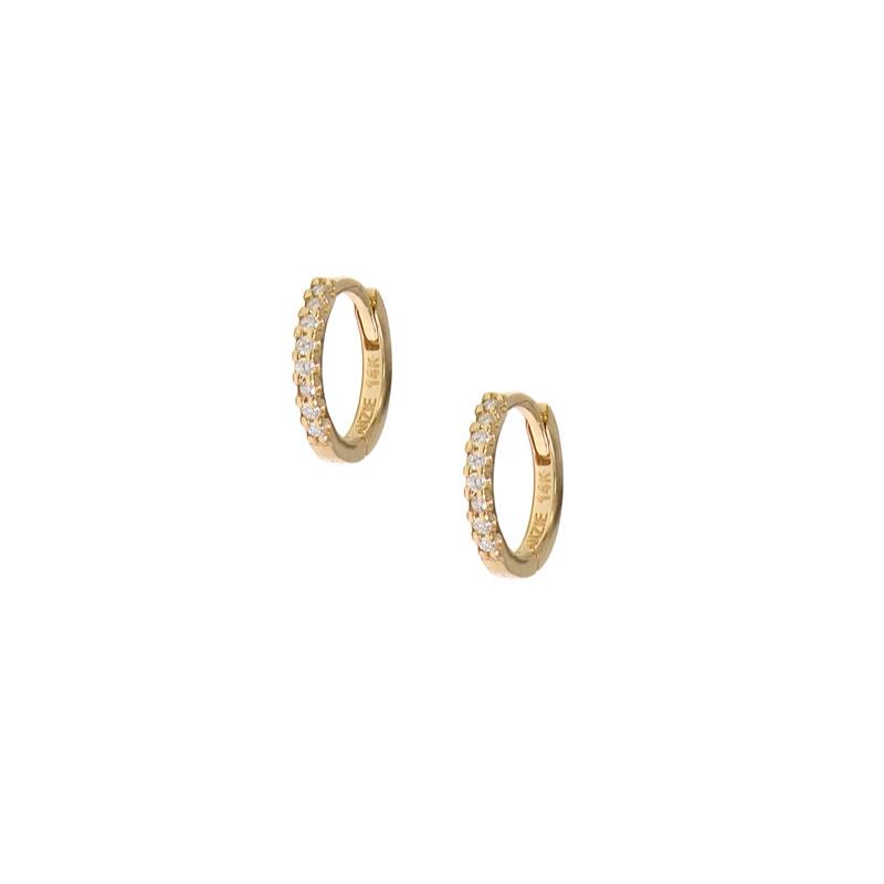 anzie white diamond 14k yellow gold diamond pave hoop earrings