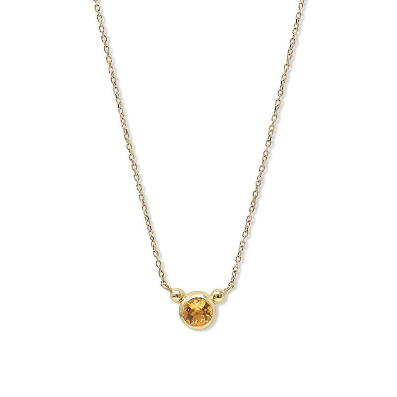 Anzie Bonheur birthstone necklace 14k yellow gold 18" November Citrine