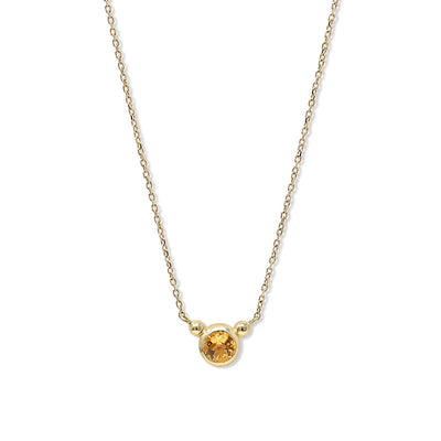 Anzie Bonheur birthstone necklace 14k yellow gold 18" November Citrine