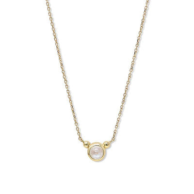 Anzie Bonheur birthstone necklace 14k yellow gold 18" June Moonstone