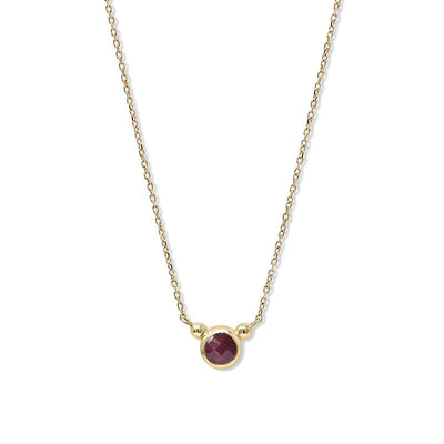 Anzie Bonheur birthstone necklace 14k yellow gold 18" July Ruby