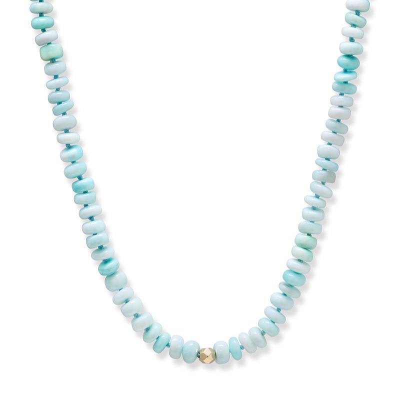 anzie smooth peruvian opal beaded 14k gold necklace