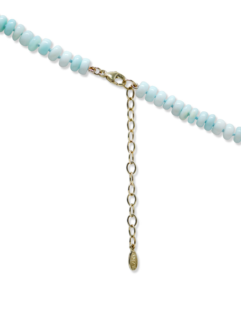 anzie smooth peruvian opal beaded 14k gold necklace