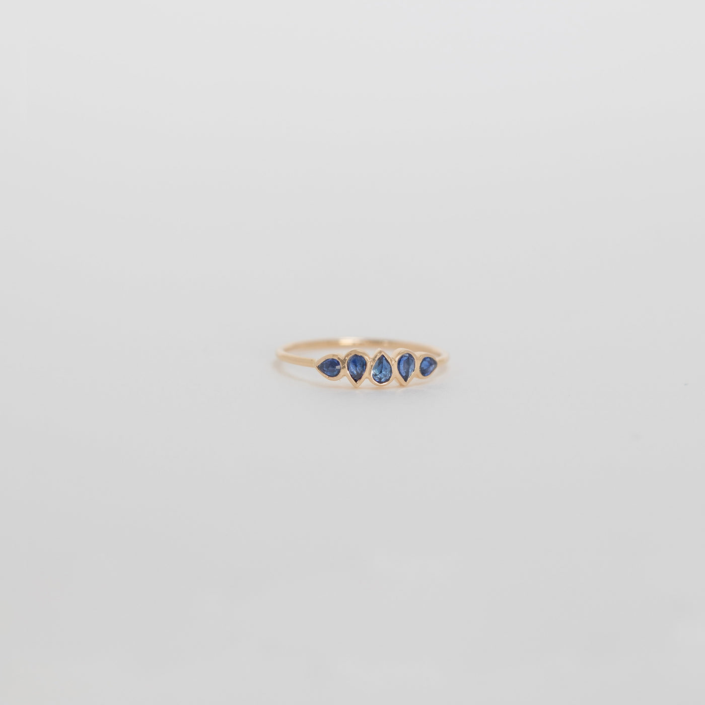 celine daoust 14k yellow gold rose cut sapphire band ring