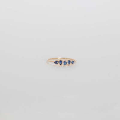 celine daoust 14k yellow gold rose cut sapphire band ring