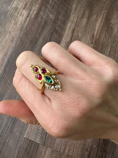 ESTATE Yellow Gold Rich Gemstone Ring