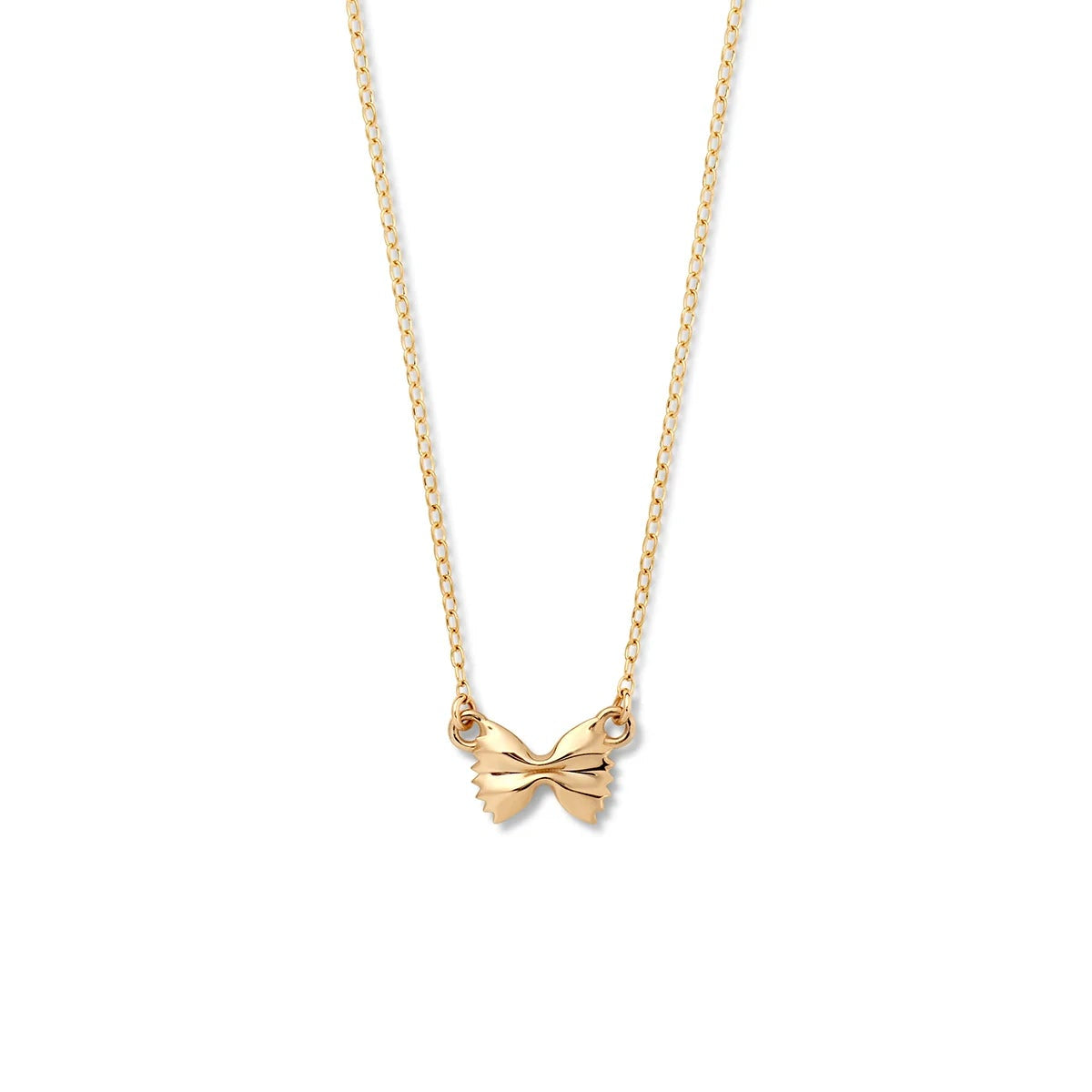 alison lou 14k yellow gold bowtie pasta necklace