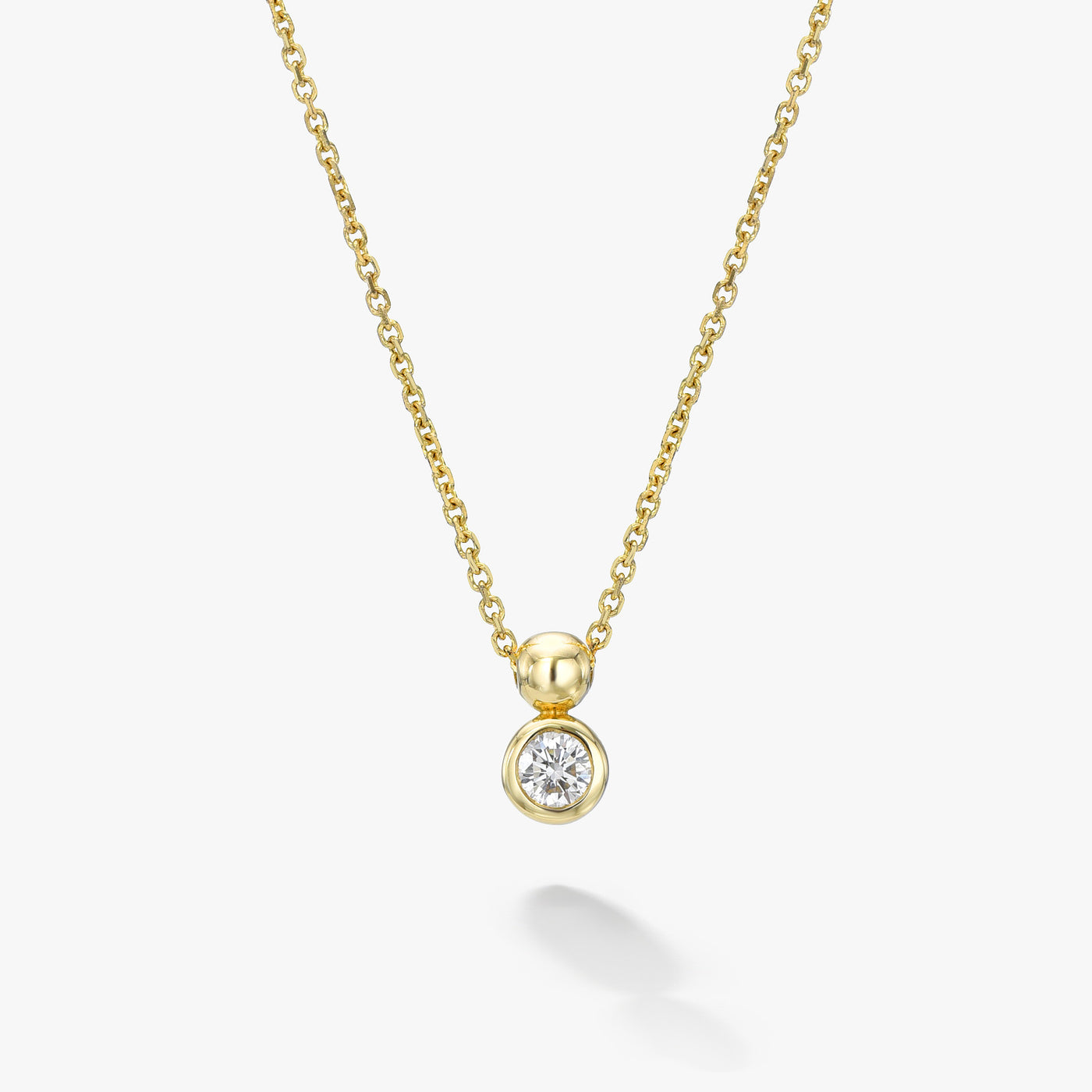 white space 14k yellow gold white diamond pendant necklace