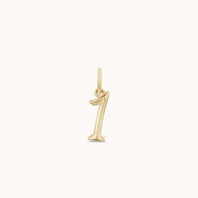 marlo laz 14k yellow gold charm numerology lucky numbers number 1