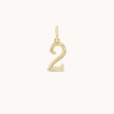 marlo laz 14k yellow gold charm numerology lucky numbers number 2