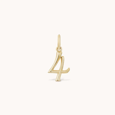 marlo laz 14k yellow gold charm numerology lucky numbers number 4