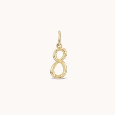 marlo laz 14k yellow gold charm numerology lucky numbers number 8