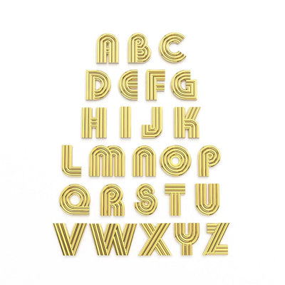 14k yellow gold initial charm alphabet Alexa Sidaris