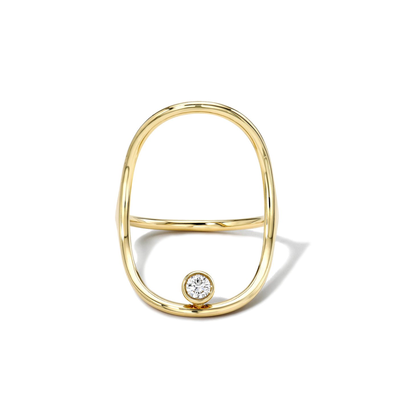 white space 14k yellow gold continuity ring with white diamond