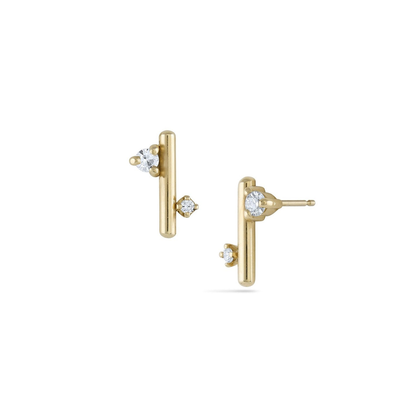 white space 14k yellow gold diamond andromeda stud earrings